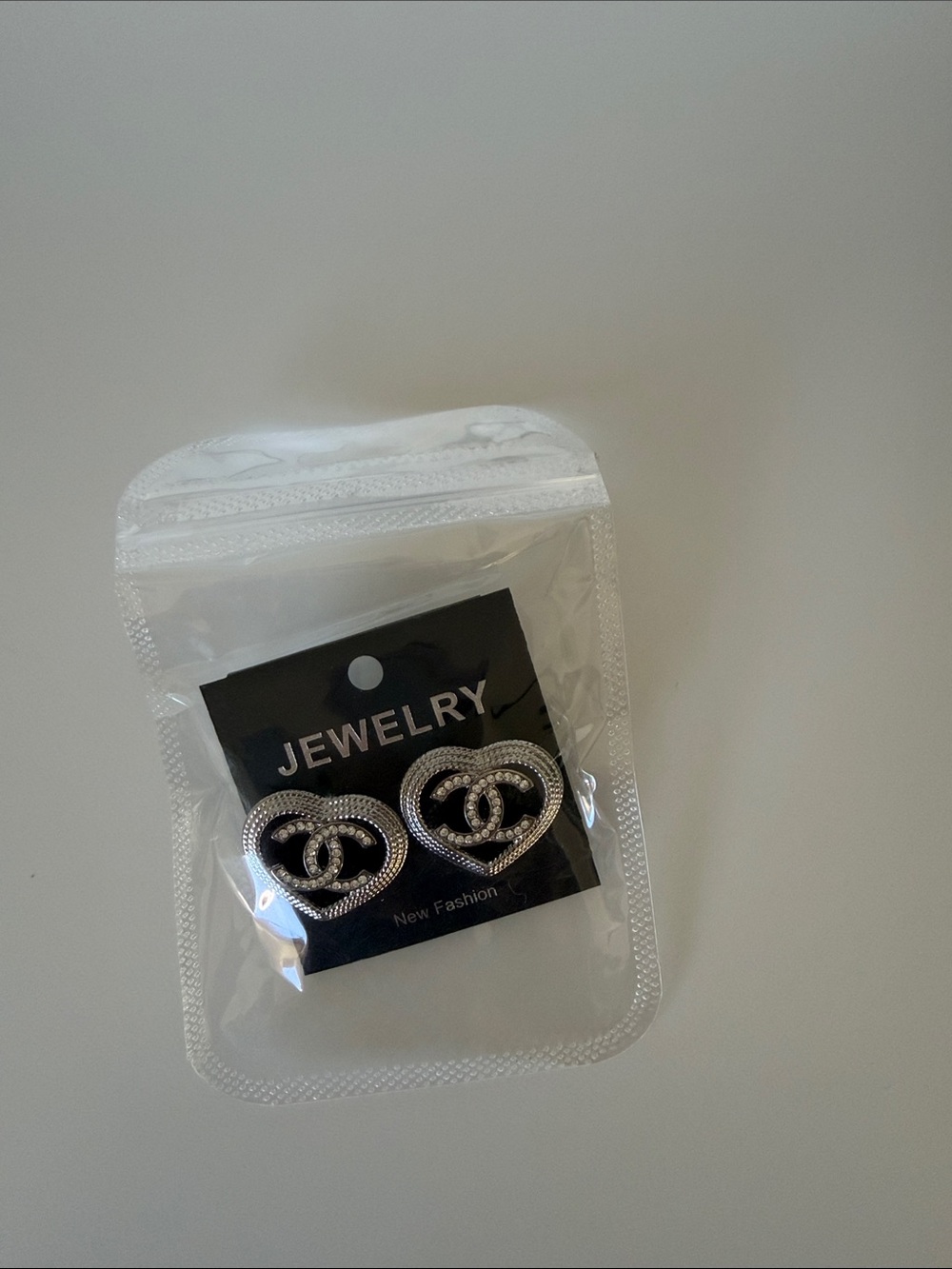 Silver Heart Interlock Stud Earrings - Jewelry